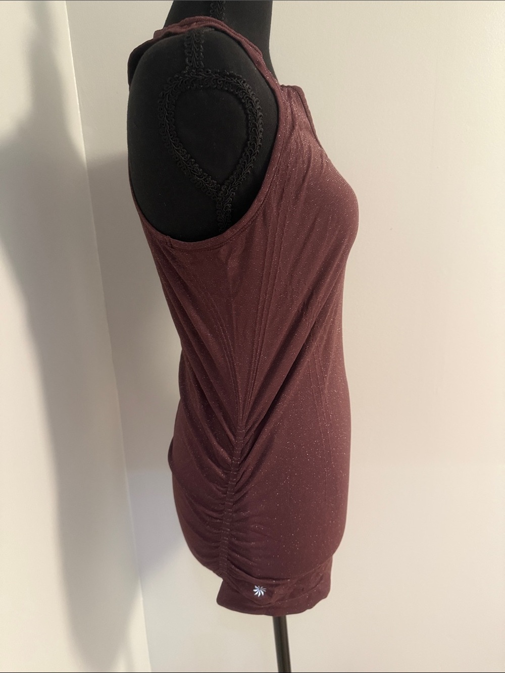 Athleta Maroon Racerback Tank with Side Ruching - Picture 3 of 4